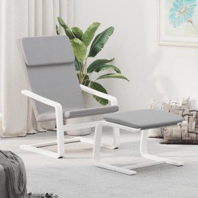 Sillón de relax con taburete tela gris claro Sillón de relax con taburete tela gris claro