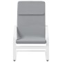 Sillón de relax con taburete tela gris claro