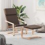 Sillón de relax con taburete tela marrón oscuro en Sillones | Comprar online en Foro24