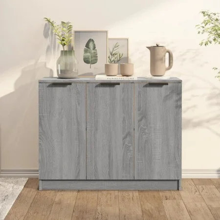 Aparador de madera contrachapada gris Sonoma 90,5x30x70 cm de vidaXL, Aparadores - Ref: Foro24-817025, Precio: 90,17 €, Descu...