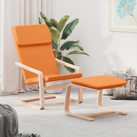 Sillón de relax con taburete tela amarillo oscuro