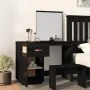 Mesa tocador de madera maciza de pino negra 95x50x134 cm by vidaXL, Bedroom Dressers - Ref: Foro24-820091, Price: 149,50 €, D...