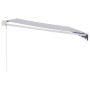 Toldo retráctil aluminio y tela azul y blanco 4,5x3 m