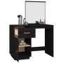 Massiver schwarzer Kiefernholz-Schminktisch 95x50x134 cm von vidaXL, Schlafzimmerkommoden - Ref: Foro24-820091, Preis: 151,43...