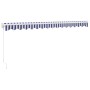 Toldo retráctil aluminio y tela azul y blanco 4,5x3 m