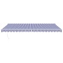 Toldo retráctil aluminio y tela azul y blanco 5x3 m
