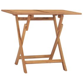 Mesa de comedor plegable para jardín madera de teca 90x60x75 cm