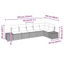 Conjunto de sofá de jardín con cojín 6 pcs Negro Poliratán