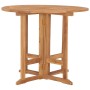 Mesa de comedor plegable para jardín madera de teca Ø90x75 cm