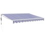 Toldo retráctil automático azul y blanco 3x2,5 m