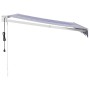 Toldo retráctil automático azul y blanco 3,5x2,5 m