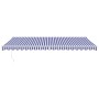 Toldo retráctil automático azul y blanco 5x3 m