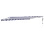 Toldo retráctil automático azul y blanco 5x3 m