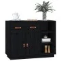 Sideboard aus massivem schwarzem Kiefernholz, 98,5 x 40 x 75 cm von vidaXL, Sideboards - Ref: Foro24-820141, Preis: 147,56 €,...