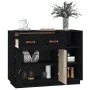 Sideboard aus massivem schwarzem Kiefernholz, 98,5 x 40 x 75 cm von vidaXL, Sideboards - Ref: Foro24-820141, Preis: 147,56 €,...