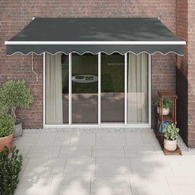Toldo retráctil automático gris antracita 3,5x2,5 m Toldo retráctil automático gris antracita 3,5x2,5 m