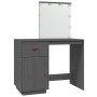 Dressing table with LED solid gray pine wood 95x50x133.5 cm by vidaXL, Bedroom Dressers - Ref: Foro24-820094, Price: 165,35 €...