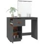 Schminktisch mit LED, massives graues Kiefernholz, 95 x 50 x 133,5 cm von vidaXL, Schlafzimmerkommoden - Ref: Foro24-820094, ...