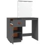 Dressing table with LED solid gray pine wood 95x50x133.5 cm by vidaXL, Bedroom Dressers - Ref: Foro24-820094, Price: 165,35 €...