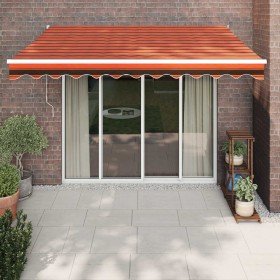 Toldo retráctil automático naranja y marrón 3x2,5 m Toldo retráctil automático naranja y marrón 3x2,5 m