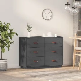Solid gray pine wood sideboard 100x40x75 cm by vidaXL, Sideboards - Ref: Foro24-820144, Price: 190,28 €, Discount: %