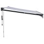 Toldo retráctil automático azul y blanco 3,5x2,5 m