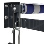 Toldo retráctil automático azul y blanco 5x3 m