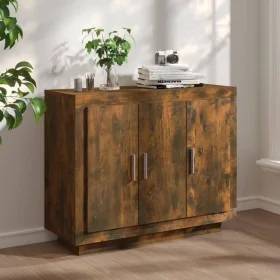 Smoked oak plywood sideboard 92x35x75 cm by vidaXL, Sideboards - Ref: Foro24-817240, Price: 76,01 €, Discount: %