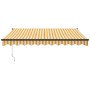 Toldo retráctil automático amarillo y blanco 3,5x2,5 m