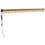 Toldo retráctil automático amarillo y blanco 3,5x2,5 m