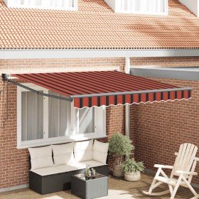Toldo retráctil automático naranja y marrón 3x2,5 m