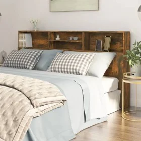 Smoked oak headboard cabinet 200x19x103.5 cm by vidaXL, Headboards and footboards - Ref: Foro24-817258, Price: 93,85 €, Disco...