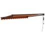Toldo retráctil automático naranja y marrón 3,5x2,5 m