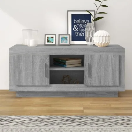 Sonoma gray plywood TV cabinet 102x35x45 cm by vidaXL, TV Furniture - Ref: Foro24-817226, Price: 77,32 €, Discount: %