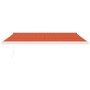 Toldo retráctil aluminio y tela naranja y marrón 4x3 m