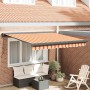 Toldo retráctil aluminio y tela blanco y amarillo 3x2,5 m