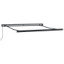 Toldo retráctil aluminio y tela amarillo y blanco 3,5x2,5 m