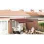Toldo retráctil aluminio y tela naranja y marrón 3,5x2,5 m