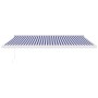 Toldo retráctil aluminio y tela azul y blanco 4x3 m