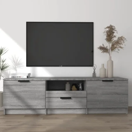 Sonoma gray plywood TV cabinet 140x35x40 cm by vidaXL, TV Furniture - Ref: Foro24-817112, Price: 93,42 €, Discount: %