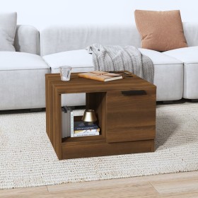 Mesa de centro madera contrachapada roble marrón 50x50x36 cm