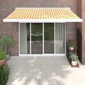Toldo retráctil aluminio y tela blanco y amarillo 3x2,5 m Toldo retráctil aluminio y tela blanco y amarillo 3x2,5 m