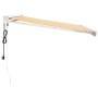 Toldo retráctil aluminio y tela blanco y amarillo 3x2,5 m