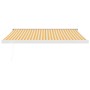 Toldo retráctil aluminio y tela amarillo y blanco 3,5x2,5 m