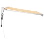 Toldo retráctil aluminio y tela amarillo y blanco 3,5x2,5 m