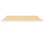 Toldo retráctil aluminio y tela amarillo y blanco 4x3 m
