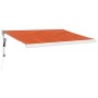 Toldo retráctil aluminio y tela naranja y marrón 3x2,5 m