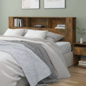 Smoked oak headboard cabinet 200x18.5x104.5 cm by vidaXL, Headboards and footboards - Ref: Foro24-817279, Price: 86,14 €, Dis...