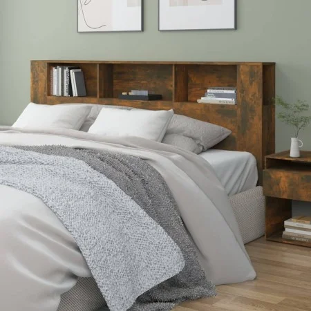 Smoked oak headboard cabinet 200x18.5x104.5 cm by vidaXL, Headboards and footboards - Ref: Foro24-817279, Price: 86,14 €, Dis...