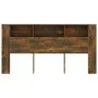 Smoked oak headboard cabinet 200x18.5x104.5 cm by vidaXL, Headboards and footboards - Ref: Foro24-817279, Price: 86,14 €, Dis...